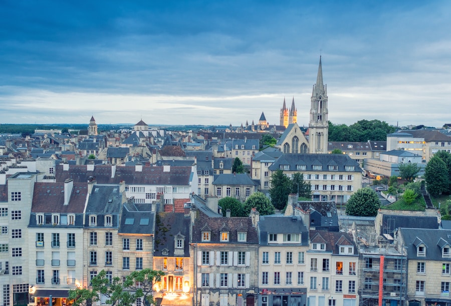 Caen aerial cityscape